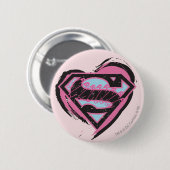 Supergirl roze Logo in hart Ronde Button 5,7 Cm (Voorkant /achterkant)