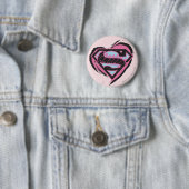Supergirl roze Logo in hart Ronde Button 5,7 Cm (In situ)