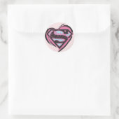 Supergirl roze Logo in hart Ronde Sticker (Tas)