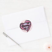Supergirl roze Logo in hart Ronde Sticker (Envelop)