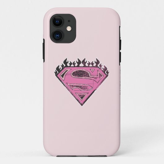 Supergirl roze Logo met vlammen Case-Mate iPhone Case (Achterkant)