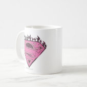 Supergirl roze Logo met vlammen Koffiemok (Voorkant links)
