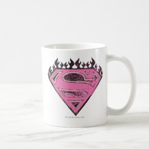 Supergirl roze Logo met vlammen Koffiemok