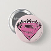 Supergirl roze Logo met vlammen Ronde Button 5,7 Cm (Voorkant /achterkant)
