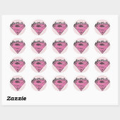 Supergirl roze Logo met vlammen Ronde Sticker (Vel)