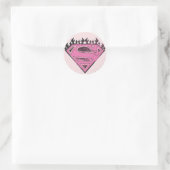 Supergirl roze Logo met vlammen Ronde Sticker (Tas)