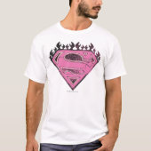 Supergirl roze Logo met vlammen T-shirt