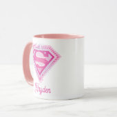 Supergirl Roze Logo Mok (Voorkant links)