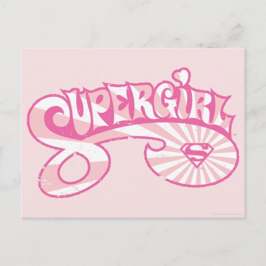 Supergirl roze Logo Star Burst Briefkaart (Voorkant)