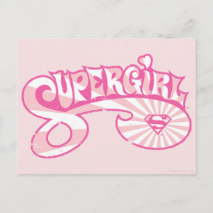 Supergirl roze Logo Star Burst Briefkaart