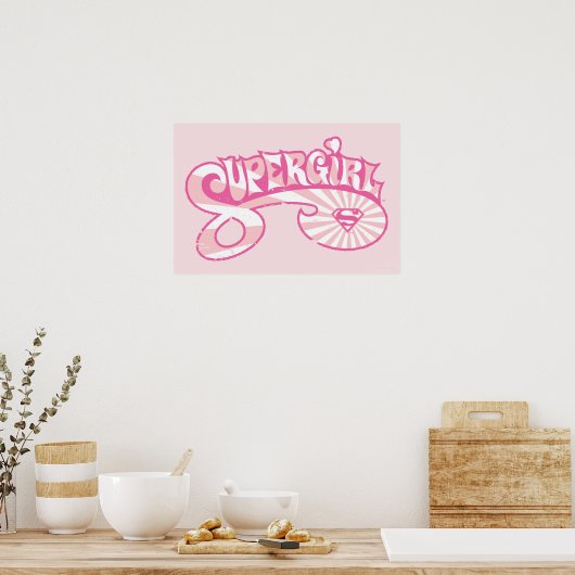 Supergirl roze Logo Star Burst Poster (Keuken)