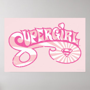Supergirl roze Logo Star Burst Poster
