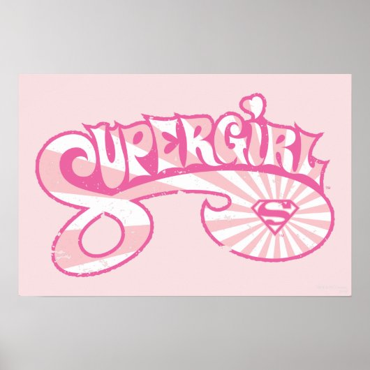 Supergirl roze Logo Star Burst Poster (Voorkant)