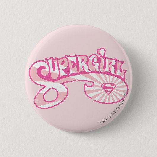 Supergirl roze Logo Star Burst Ronde Button 5,7 Cm (Voorkant)