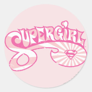 Supergirl roze Logo Star Burst Ronde Sticker