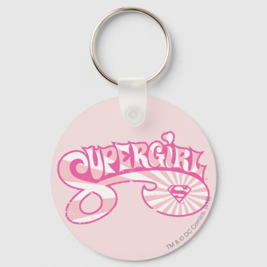 Supergirl roze Logo Star Burst Sleutelhanger (Voorkant)