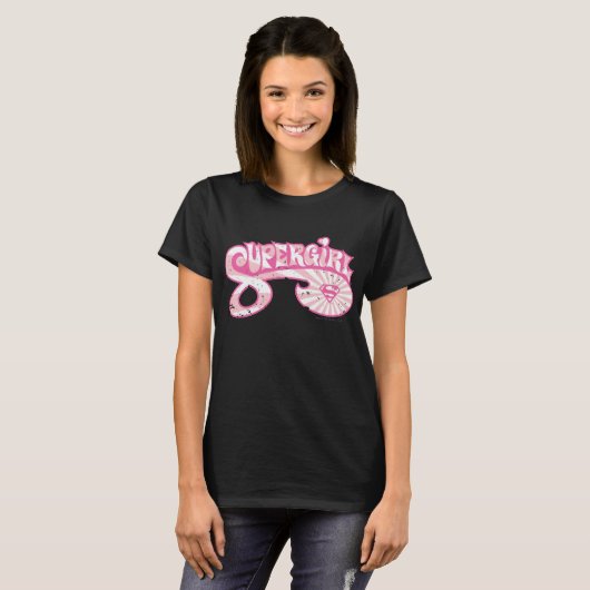 Supergirl roze Logo Star Burst T-shirt (Voorkant volledig)