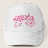 Supergirl roze Logo Star Burst Trucker Pet (Voorkant)