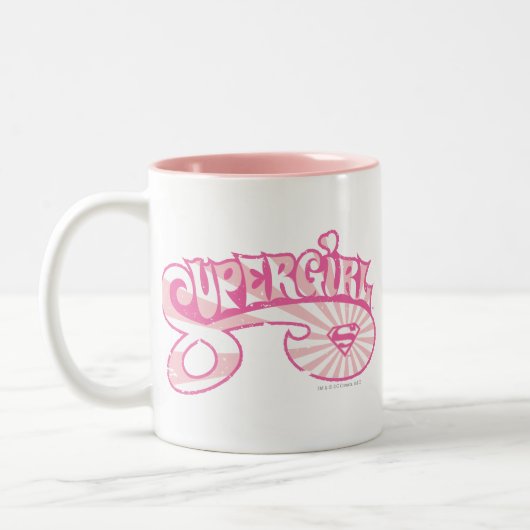 Supergirl roze Logo Star Burst Tweekleurige Koffiemok (Links)