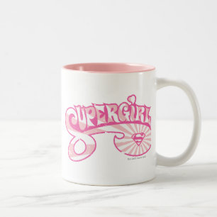Supergirl roze Logo Star Burst Tweekleurige Koffiemok