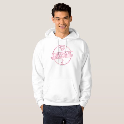 Supergirl roze muzieknotitie hoodie (Voorkant volledig)