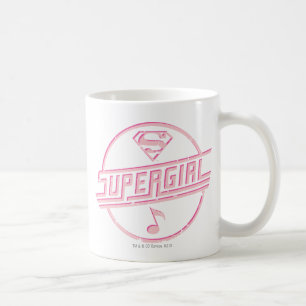 Supergirl roze muzieknotitie koffiemok