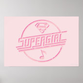 Supergirl roze muzieknotitie poster (Voorkant)