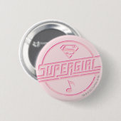 Supergirl roze muzieknotitie ronde button 5,7 cm (Voorkant /achterkant)