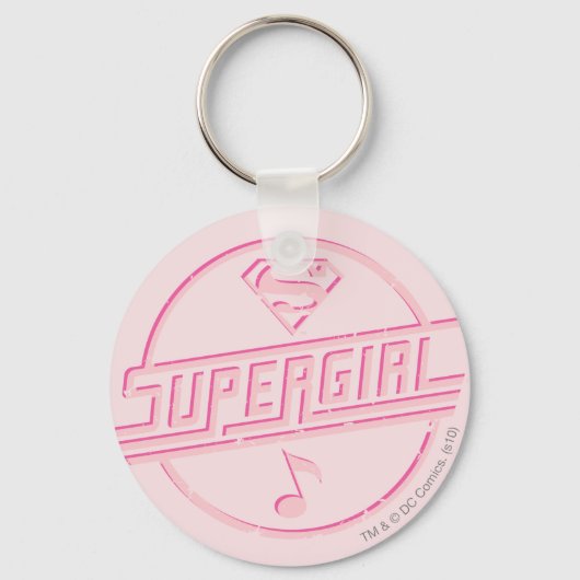 Supergirl roze muzieknotitie sleutelhanger (Voorkant)