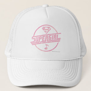 Supergirl roze muzieknotitie trucker pet