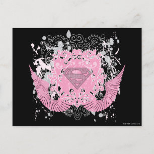Supergirl roze ontwerp briefkaart