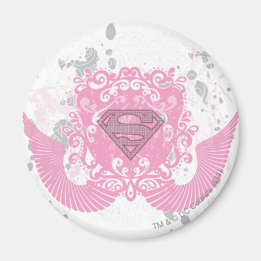 Supergirl roze ontwerp magneet (Voorkant)