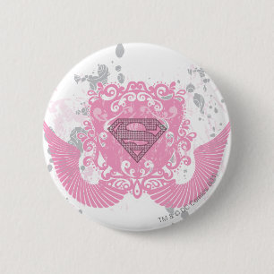 Supergirl roze ontwerp ronde button 5,7 cm