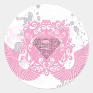 Supergirl roze ontwerp ronde sticker