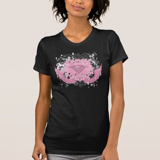 Supergirl roze ontwerp t-shirt (Voorkant)