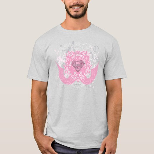 Supergirl roze ontwerp t-shirt (Voorkant)