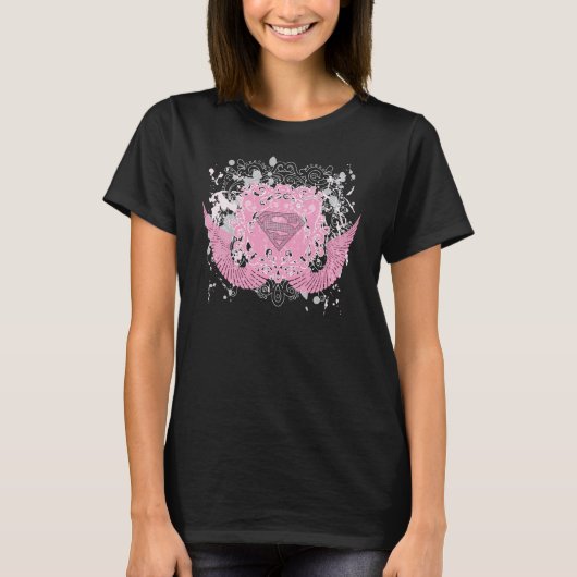 Supergirl roze ontwerp t-shirt (Voorkant)