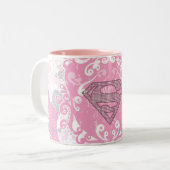 Supergirl roze ontwerp tweekleurige koffiemok (Voorkant links)