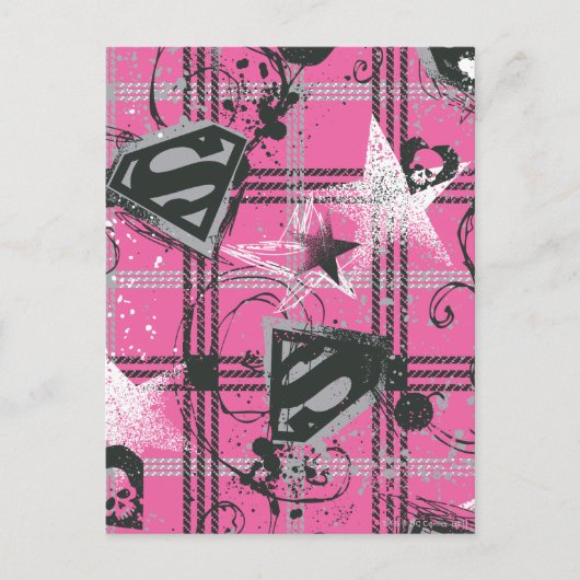Supergirl roze plein briefkaart (Voorkant)
