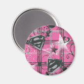 Supergirl roze plein magneet (Voorkant / Achterkant)