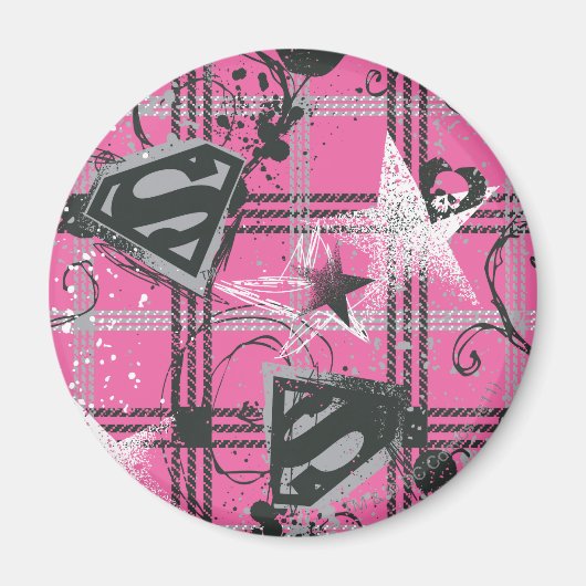 Supergirl roze plein magneet (Voorkant)