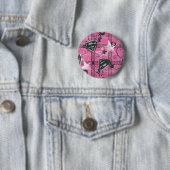 Supergirl roze plein ronde button 5,7 cm (In situ)
