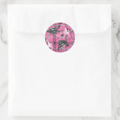 Supergirl roze plein ronde sticker (Tas)
