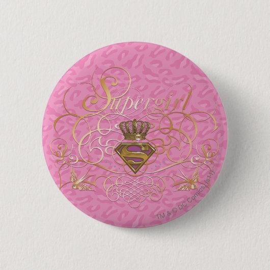 Supergirl roze ronde button 5,7 cm (Voorkant)