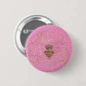 Supergirl roze ronde button 5,7 cm (Voorkant /achterkant)