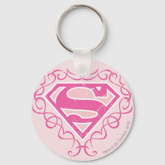 Supergirl Roze Strepen Sleutelhanger (Voorkant)