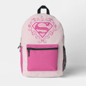 Supergirl roze strepjes bedrukte rugzak (Voorkant)