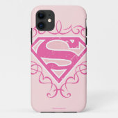 Supergirl roze strepjes Case-Mate iPhone case (Achterkant)