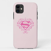 Supergirl roze strepjes Case-Mate iPhone case (Achterkant)