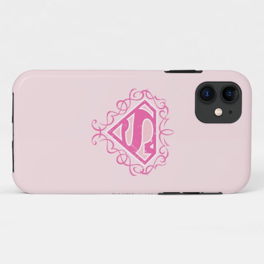 Supergirl roze strepjes Case-Mate iPhone case (Achterkant (horizontaal))